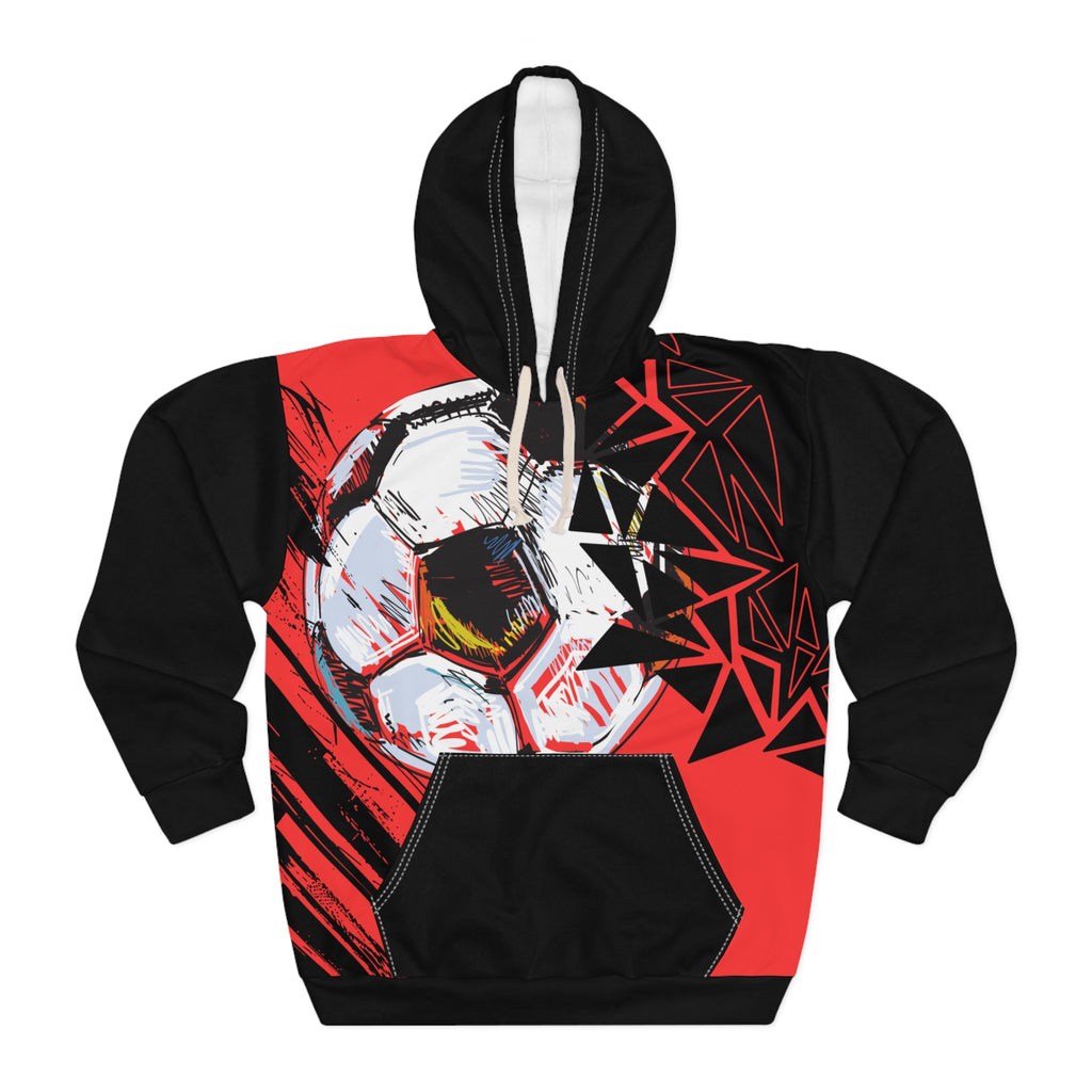 Soccer Blast Hoodie — Red Graphic Football Pullover