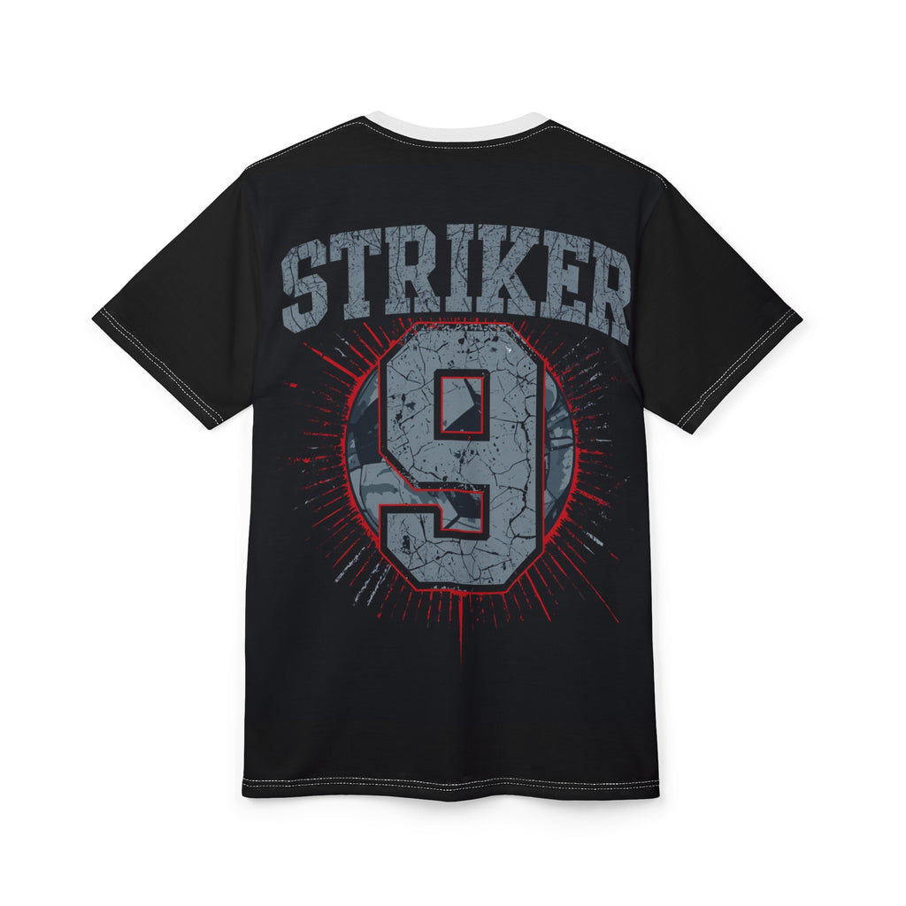 Striker Soccer Tee — Dynamic Football Player Graphic T‑Shirt