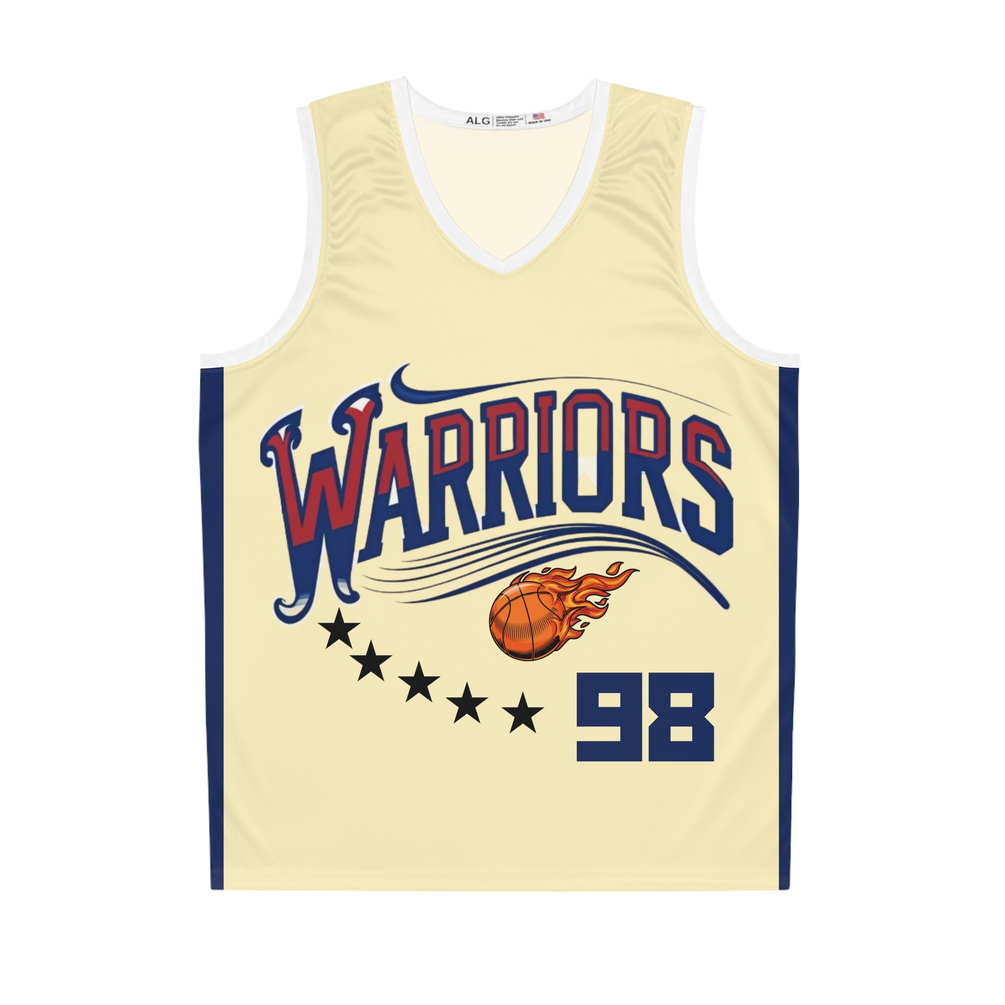Warriors Basketball Jersey — Flaming Ball & Gorilla Crest Team Jersey (98)