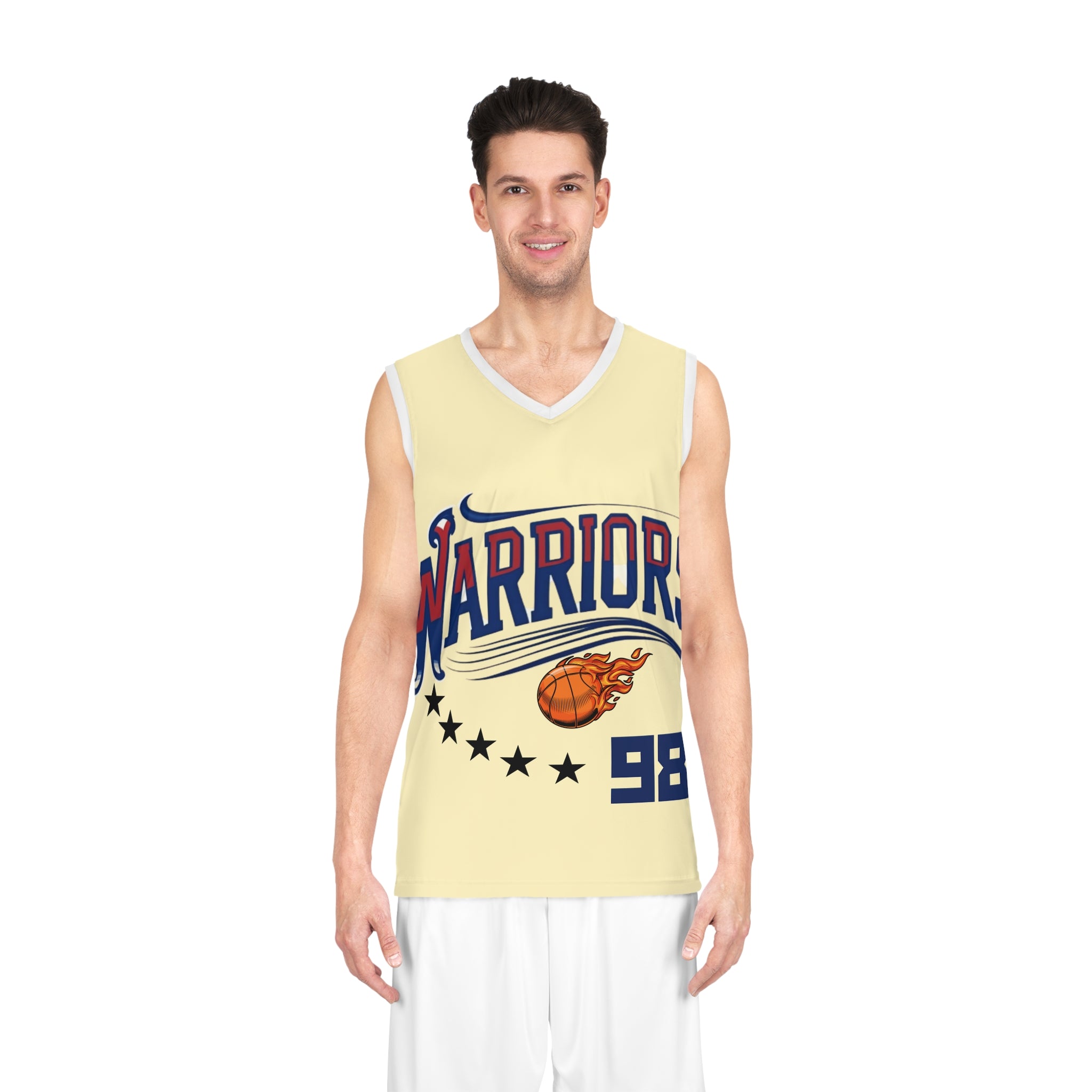 Warriors Basketball Jersey — Flaming Ball & Gorilla Crest Team Jersey (98)