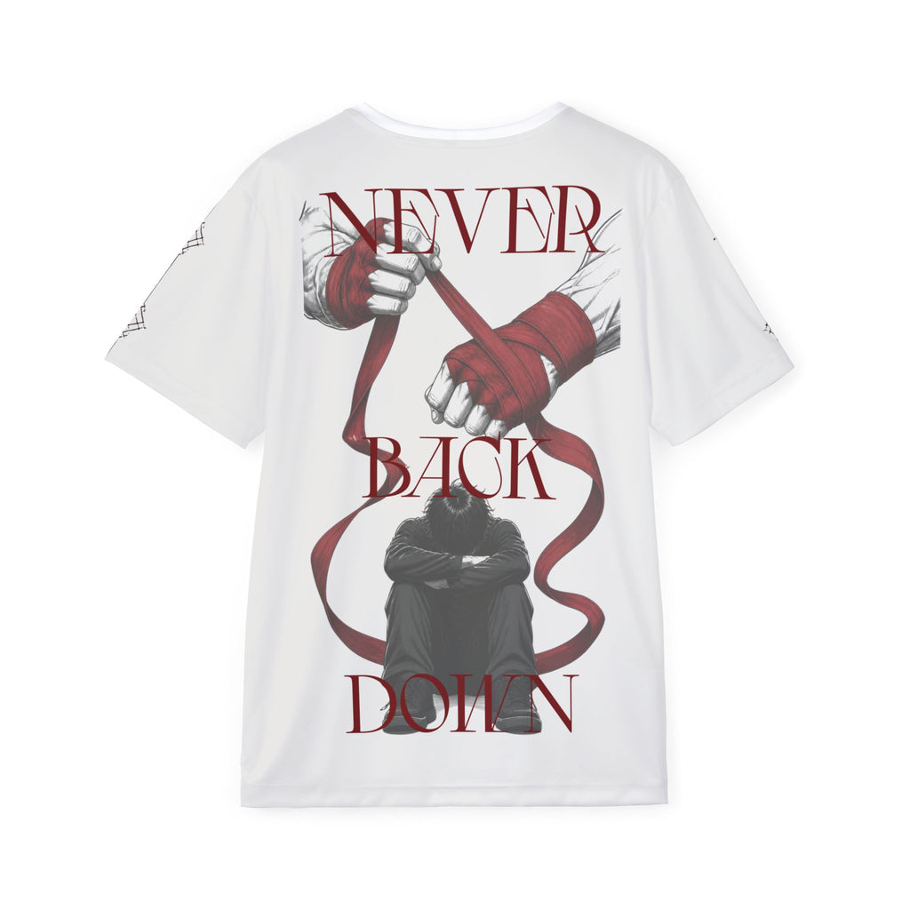 Conviction Spartan Sports Jersey — "Never Back Down" Athletic Tee
