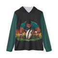 Rugby Action Print Hoodie — Men’s Sports Warmup Pullover